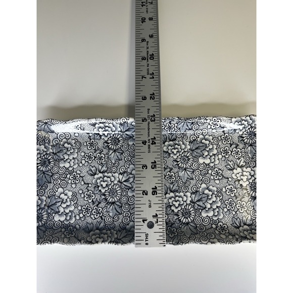 James Kent Staffordshire England Vanity Sandwich Tray Blue Chintz Transferware - Picture 11 of 11